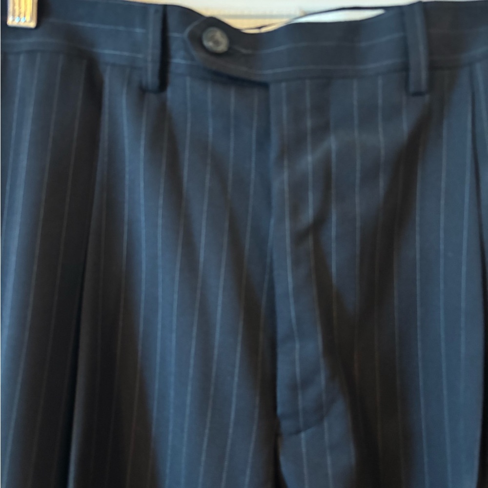Chaps Black Pinstripe Dress Pants - Picture 2 of 10